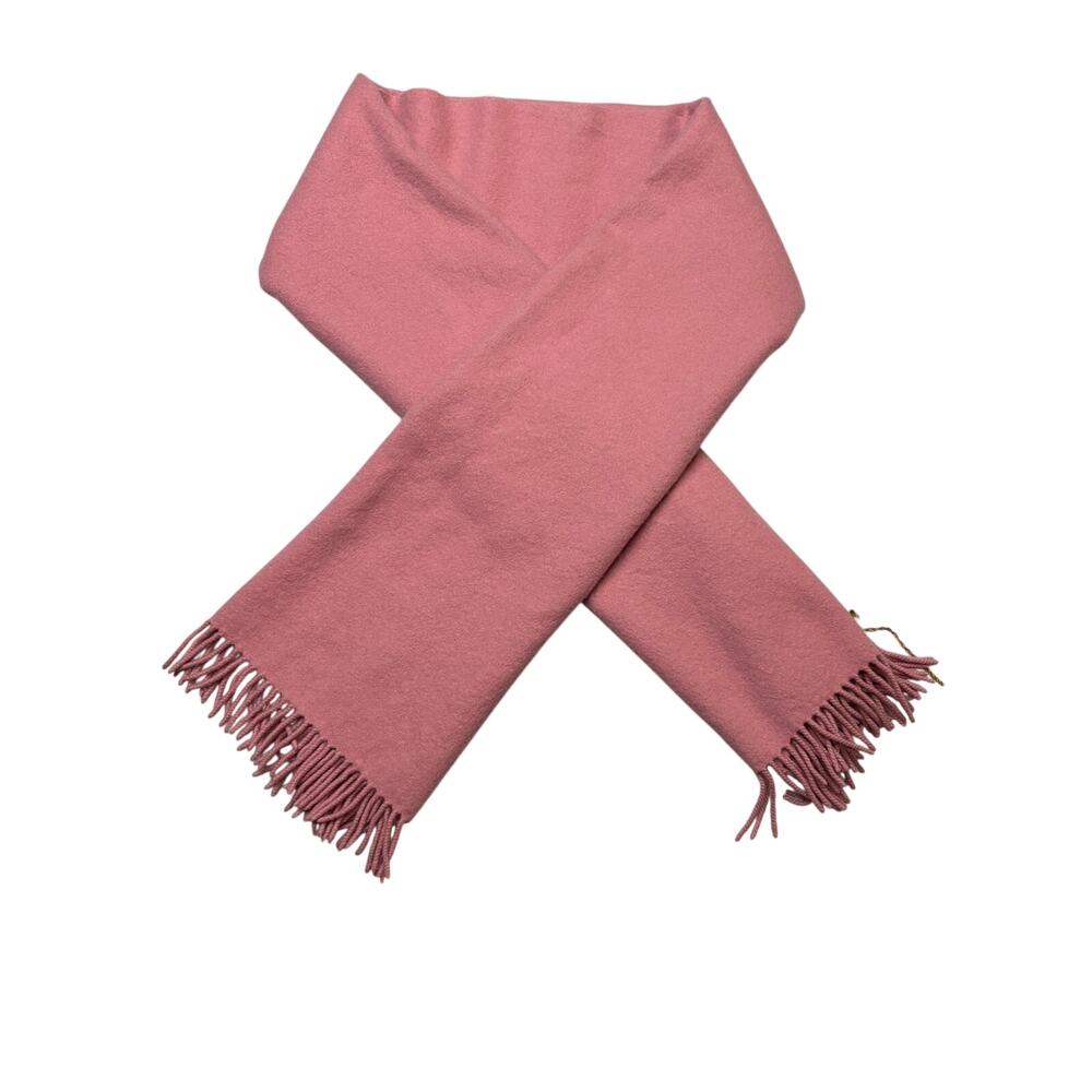 Loro Piana Cashmere Fringe Scarf Made in Italy Pink 26x63.5 Opera Shawl Luxury